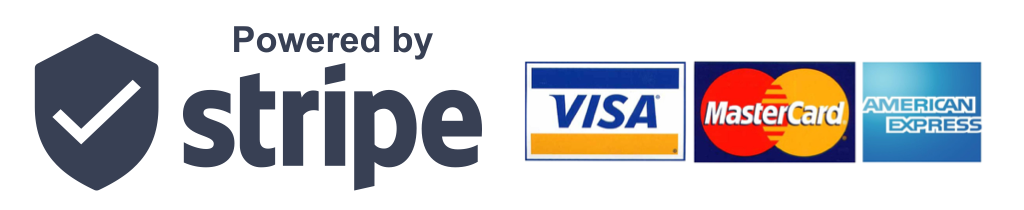 Powered by Stripe, Visa, MasterCard y American Express